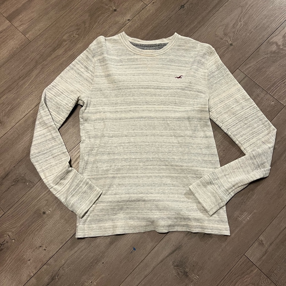Vintage Y2K Hollister Gray Waffle Knit Long Sleeve